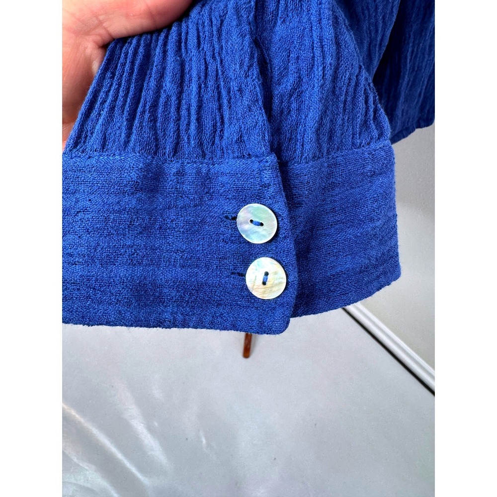 SOFT SURROUNDINGS Linen Cotton Blend Oversized Tunic 3X Blue Coastal Lightweight - Picture 6 of 9